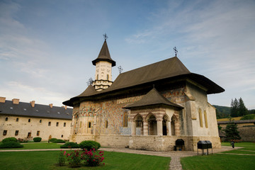 Fototapeta na wymiar Sucevita orthodox monastery, Bucovina, UNESCO world heritage site