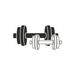Dumbbell vector icon.