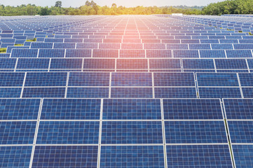        solar panels  in power station alternative renewable energy from the sun 