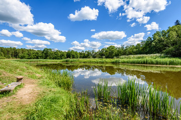 reflection of clouds in the lake