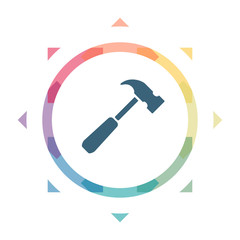 buntes Symbol - Hammer