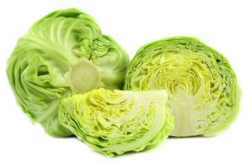 Obraz premium Cut cabbage on white background