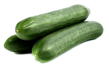 Fresh cucumbers isolated on white