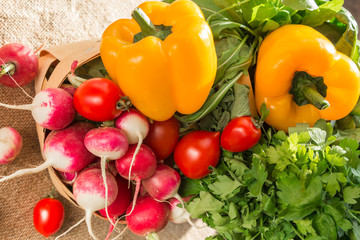 Basket with vegetables