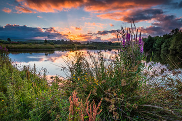Sunset at Branton Lakes / Branton Lakes Nature Reserve was constructed from a former mineral...