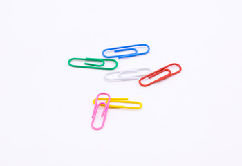 Paper Clip Multi Colored on white background