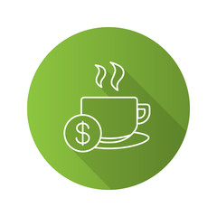 Buy cup of tea flat linear long shadow icon