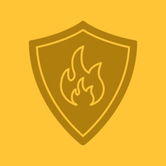 Firefighters badge glyph color icon