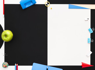 Office desk with stationery.