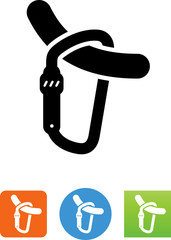Carabiner With Rope Icon - Illustration