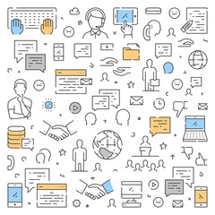 Modern line web banner for feedback