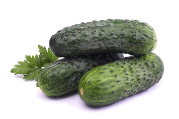 Cucumbers isolated on white