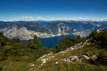 Fototapeta premium Beautiful landscape. View of Lake Garda, Riva del Garda,Italy. Popular destinations for travel in Europe.. 