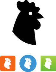 Chicken Head Side View Icon - Illustration