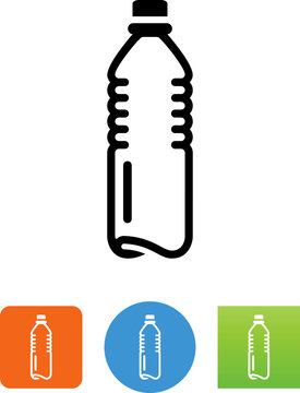 Clear Plastic Bottle Icon - Illustration