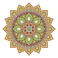 Flower Mandala. Vintage decorative elements. Oriental pattern, vector illustration. Islam, Arabic, Indian, moroccan,spain, turkish, pakistan, chinese, mystic, ottoman motifs. Coloring book page
