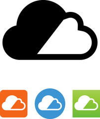 Cloud Half Full Icon - Illustration