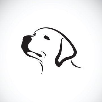 Vector of a dog head(Labrador Retriever) on white background, Pet. Animals. Easy editable layered vector illustration.