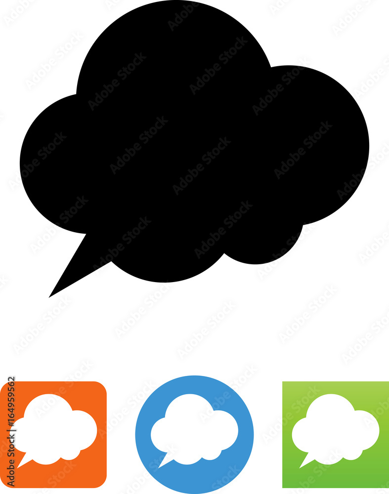 Poster cloudy bubble icon - illustration