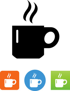 Coffee Cup With Steam Icon - Illustration