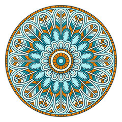 Flower Mandala. Vintage decorative elements. Oriental pattern, vector illustration. Islam, Arabic, Indian, moroccan,spain, turkish, pakistan, chinese, mystic, ottoman motifs. Coloring book page