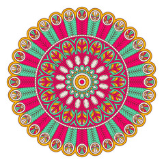 Flower Mandala. Vintage decorative elements. Oriental pattern, vector illustration. Islam, Arabic, Indian, moroccan,spain, turkish, pakistan, chinese, mystic, ottoman motifs. Coloring book page