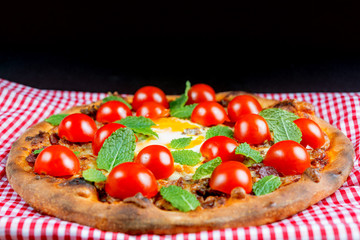 tasty pizza on a the table