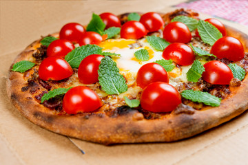 tasty pizza on a the table