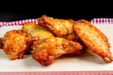 fried chicken wings on table