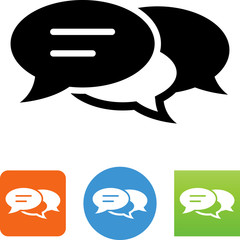 Conversation With Three Bubbles Icon - Illustration