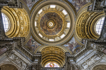 Fototapeta na wymiar Interiors and architectural details of Church Saint Agnes (Santa