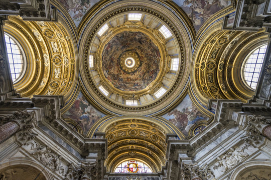Interiors and architectural details of Church Saint Agnes (Santa
