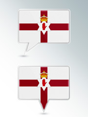 Naklejka premium A set of pointers. The national flag of Northern Ireland on the location indicator. Vector illustration.