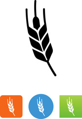 Curved Wheat Grain Icon - Illustration
