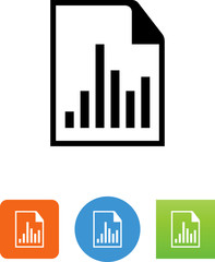 Document With Bar Graph Icon - Illustration