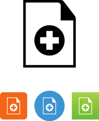 Document With Plus Icon - Illustration