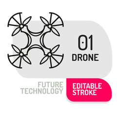 flying drone icons. Thin line Icon of Future Technology. Vector illustration
