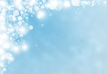 Soft Blue glitter sparkles rays lights bokeh Festive Elegant abstract background.