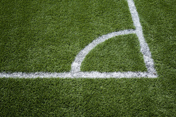 Obraz premium Corner painted on a football field