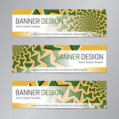 Naklejka premium Abstract web header design. Green yellow banner template.