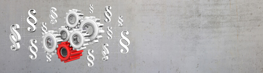 Concrete Background Header Paragraphs Gear Wheels