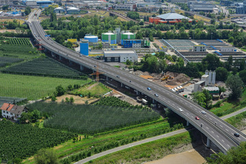 Italy South Tyrol Bozen high angle view and plantations