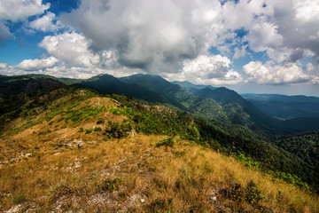 Mountains and beautiful sky at Chiangmai,Thailand.