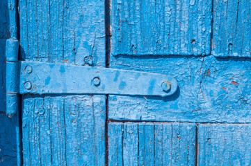 Blue rustic wood doors with door loop