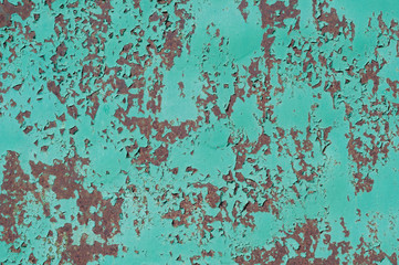 Old rusty green metal background