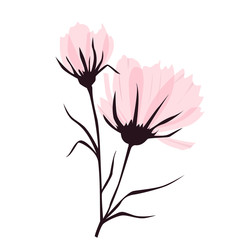 Vector background with pink flowers.