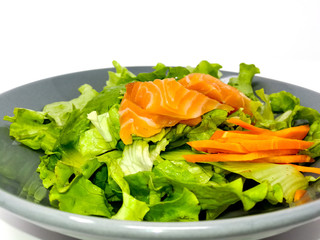 Fresh seafood salad with smoked salmon