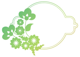 Beautiful gradient frame. Color silhouette frame for advertisements, wedding and other invitations or greeting cards. Raster clip art.