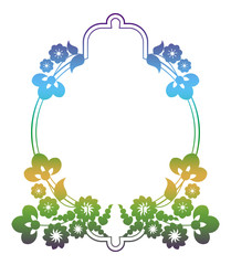 Beautiful gradient frame. Color silhouette frame for advertisements, wedding and other invitations or greeting cards. Raster clip art.