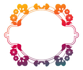 Beautiful gradient frame. Color silhouette frame for advertisements, wedding and other invitations or greeting cards. Raster clip art.